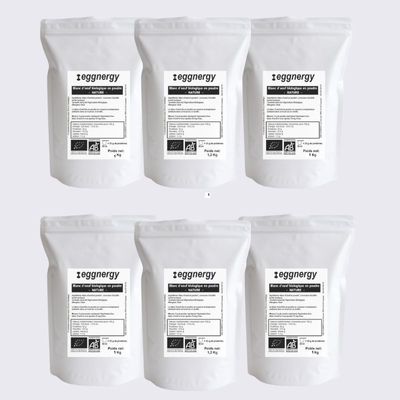 Blanc d’œuf bio poudre: 6 kg - Code 0