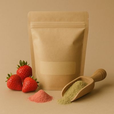 Chanvre protéine bio en poudre avec des fraises: 1 kg - 100% Végan