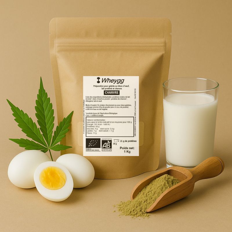 Wheygg Chanvre: 1 Kg (sans sucre ajouté)