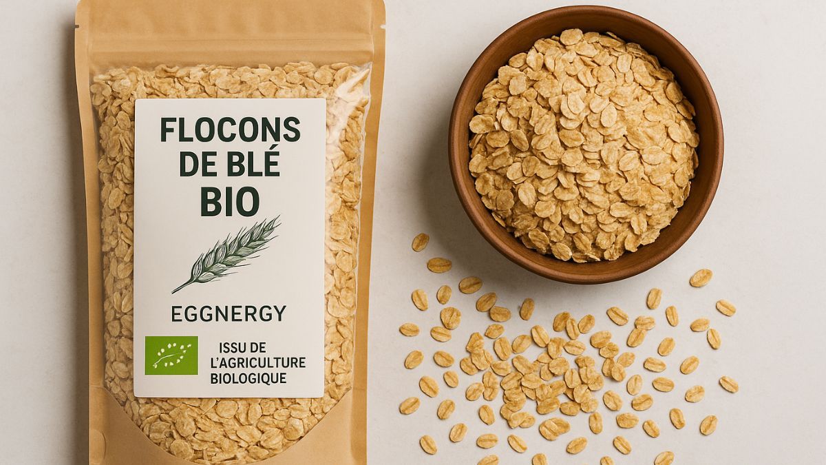 Flocons de blé bio en 2 sachets de 1 Kg