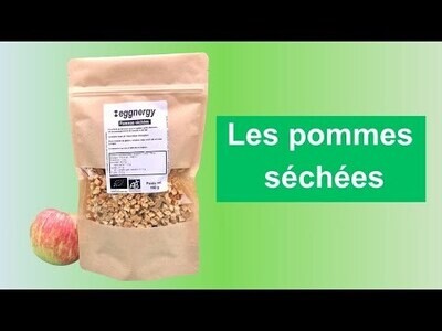 Pommes séchées bio coupées en cube