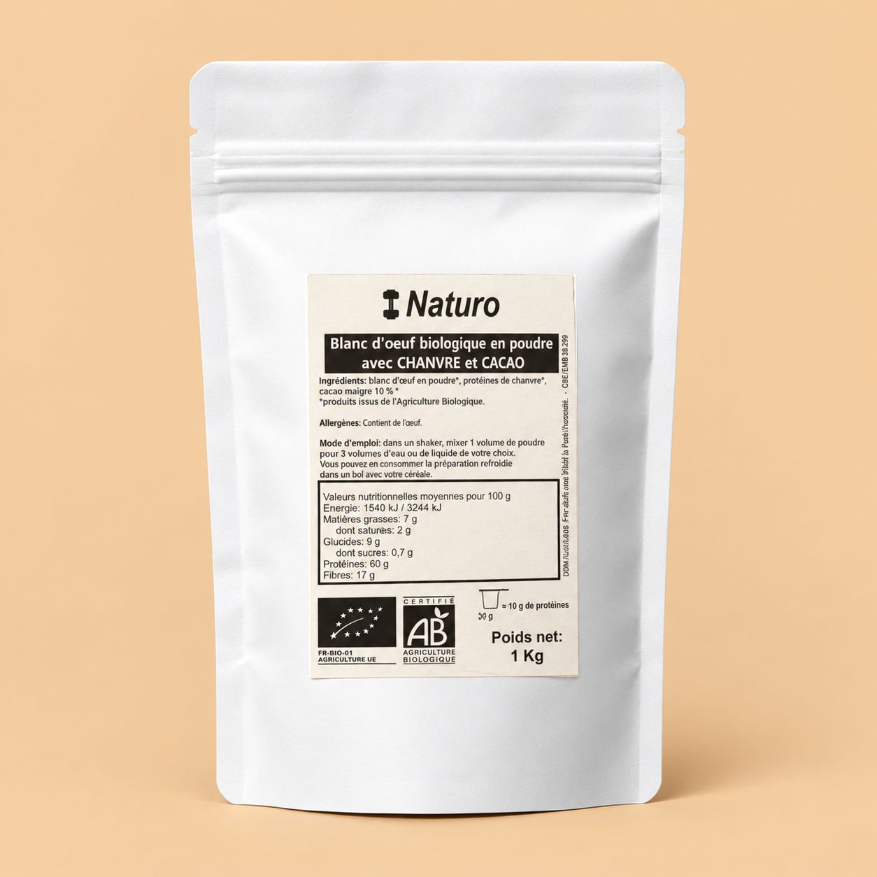 Protéine sans lactose en 1 Kg - Naturo