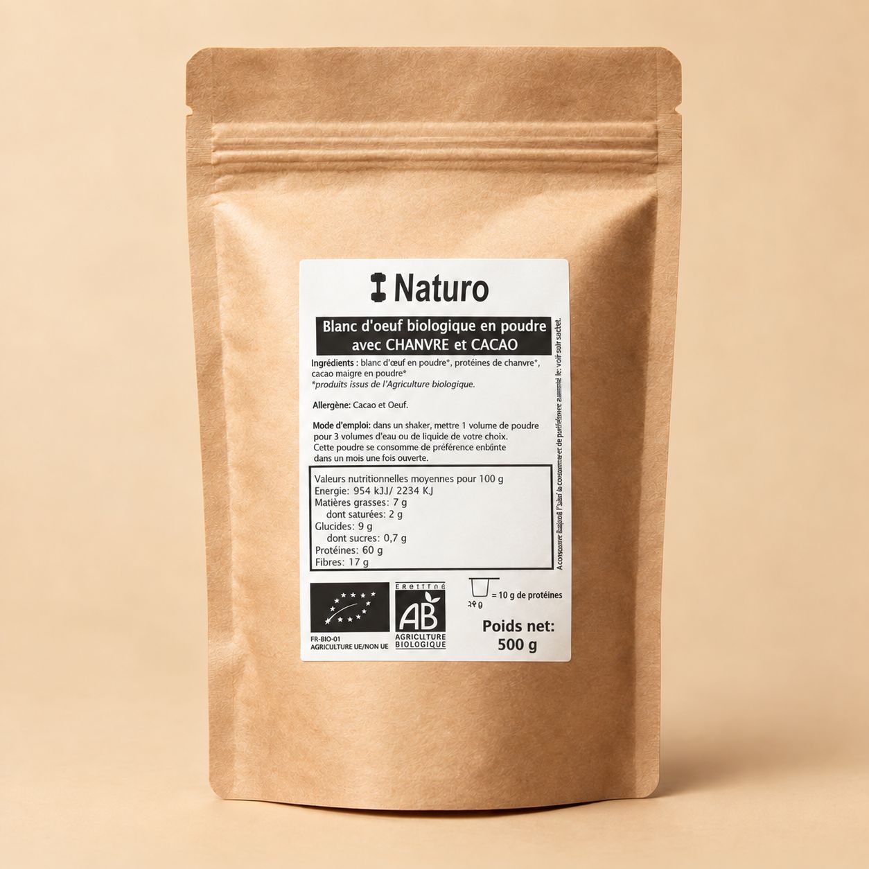 Protéine Sans Lactose en 500g - Naturo