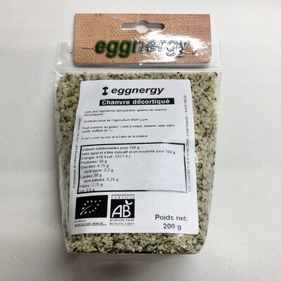 Chanvre bio décortiquées en 200 g (graines) Chanvre bio décortiquées en 200 g (graines)
