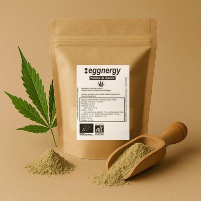 Chanvre protéine bio en poudre (Nature) en 4 x 1 kg (Origine: France)