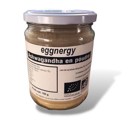 Ashwagandha bio en poudre en pot de 100 g