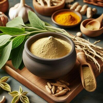 Ashwagandha bio en poudre en pot de 100 g