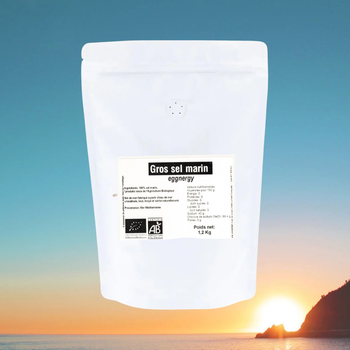 Sel marin fin en sachet de 1,2 Kg Sel marin fin en sachet de 1,2 Kg