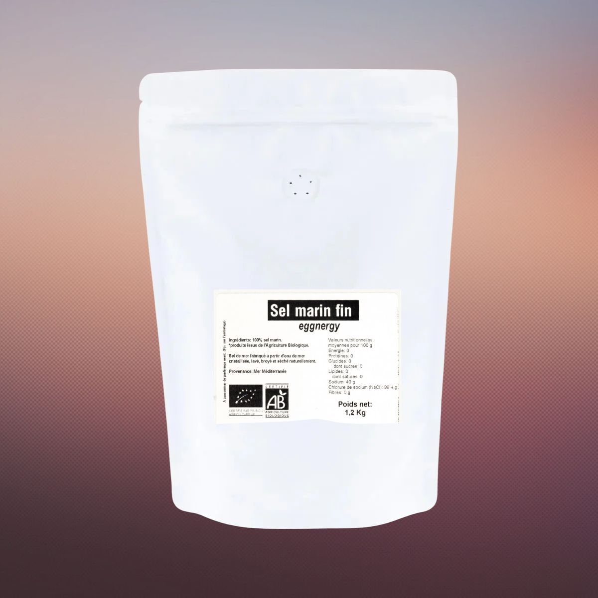 Gros sel marin en sachet de 1,2 Kg