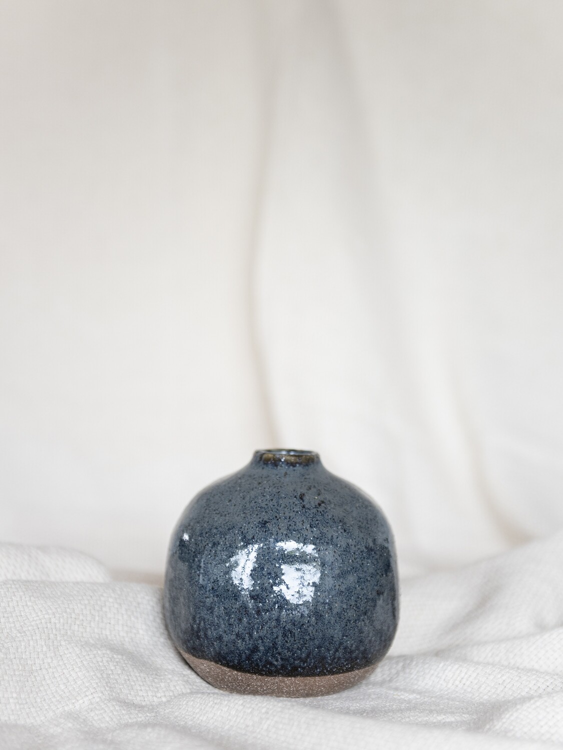 handgefertigte Keramik Vase rund
