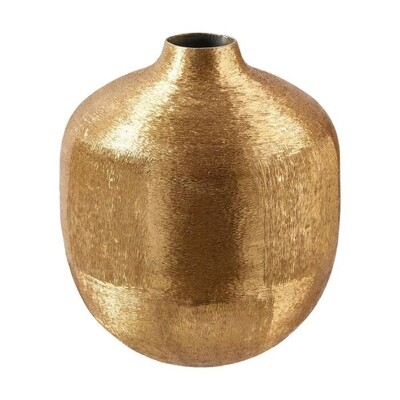 Metall Vase gold, rund 21cm
