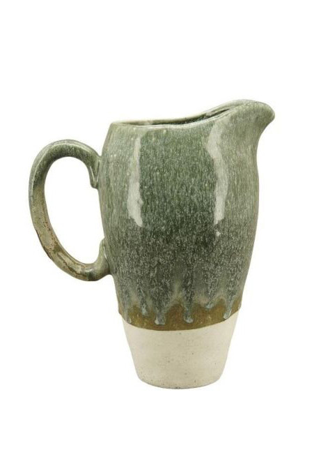 Keramik Krug gross «creme-grün»