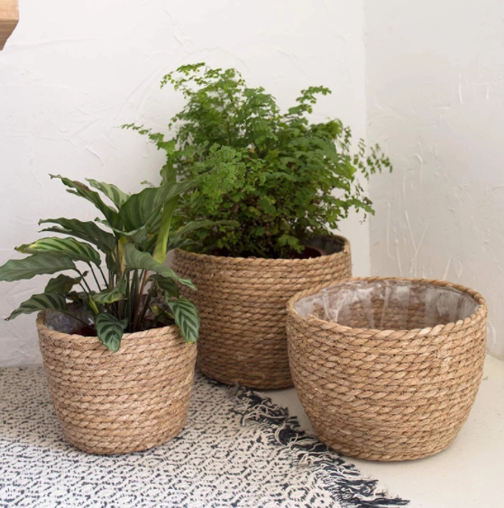 Straw Weaving Flower Plant Basket