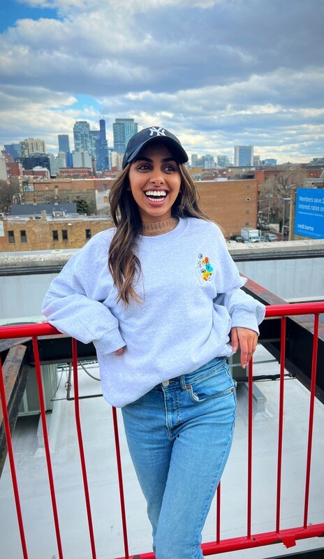 HEATHER GREY Unisex Embroidered Crewneck