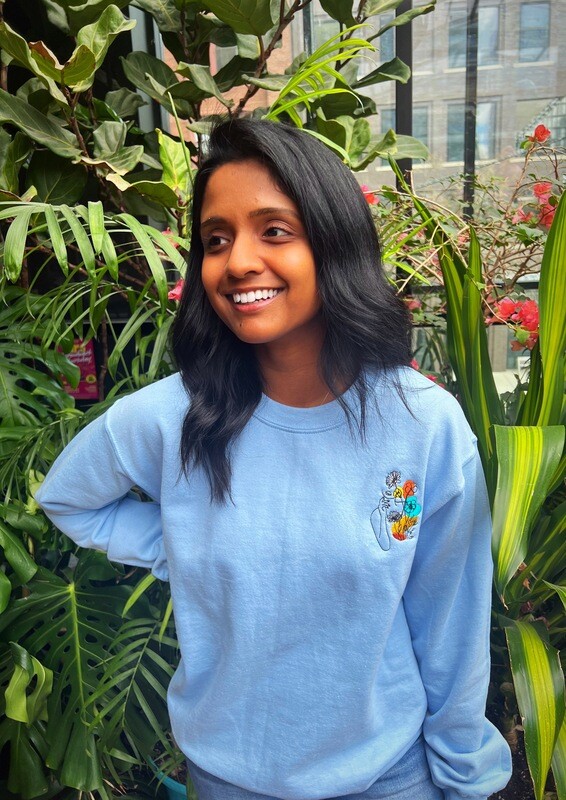 PASTEL BLUE Unisex Embroidered Crew