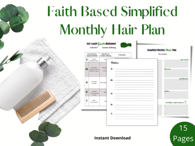 Simplified Monthly Hair Planner (Faith Based)