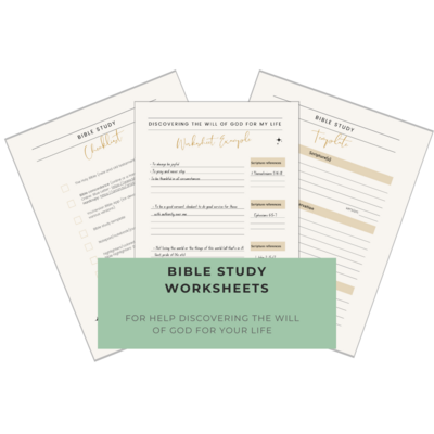 BIBLE STUDY WORKSHEETS
