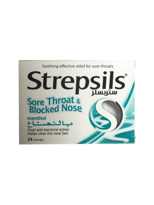 Strepsils Sore Throat Blocked Nose Menthol Candy 24pc