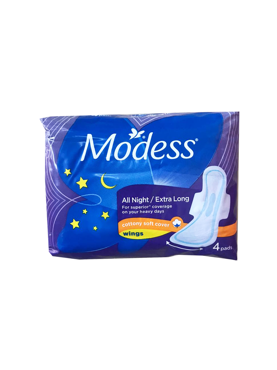Modess All Night Extra Long Wings 4 pads