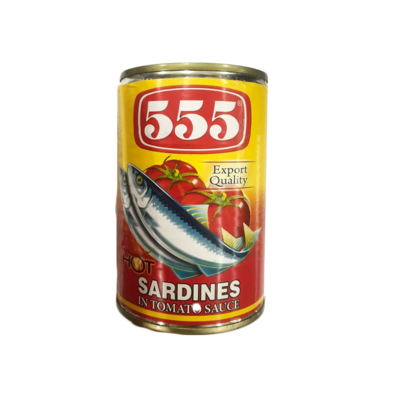 555 Hot Sardines in Tomatos Sauce 425g (big)