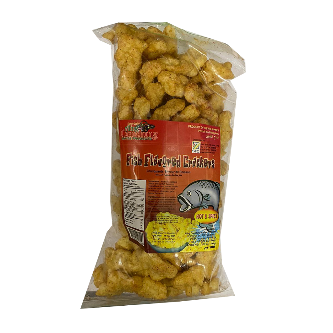 Aling Conching Fish Flavored Crackers Hot & Spicy Flavor 100g