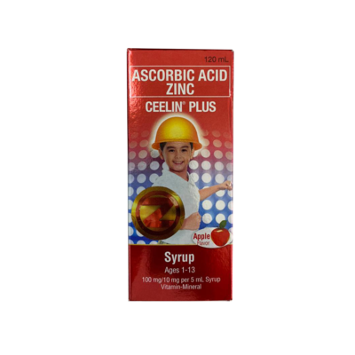 Ceelin Plus Ascorbic Acid Zinc Syrup Apple Flavor (1-13) 120ml