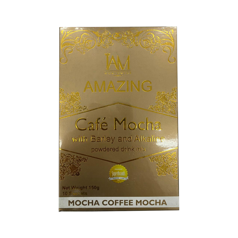 Iam Worldwide Amazing Cafe Mocha with Barley and Alkaline Powdered
