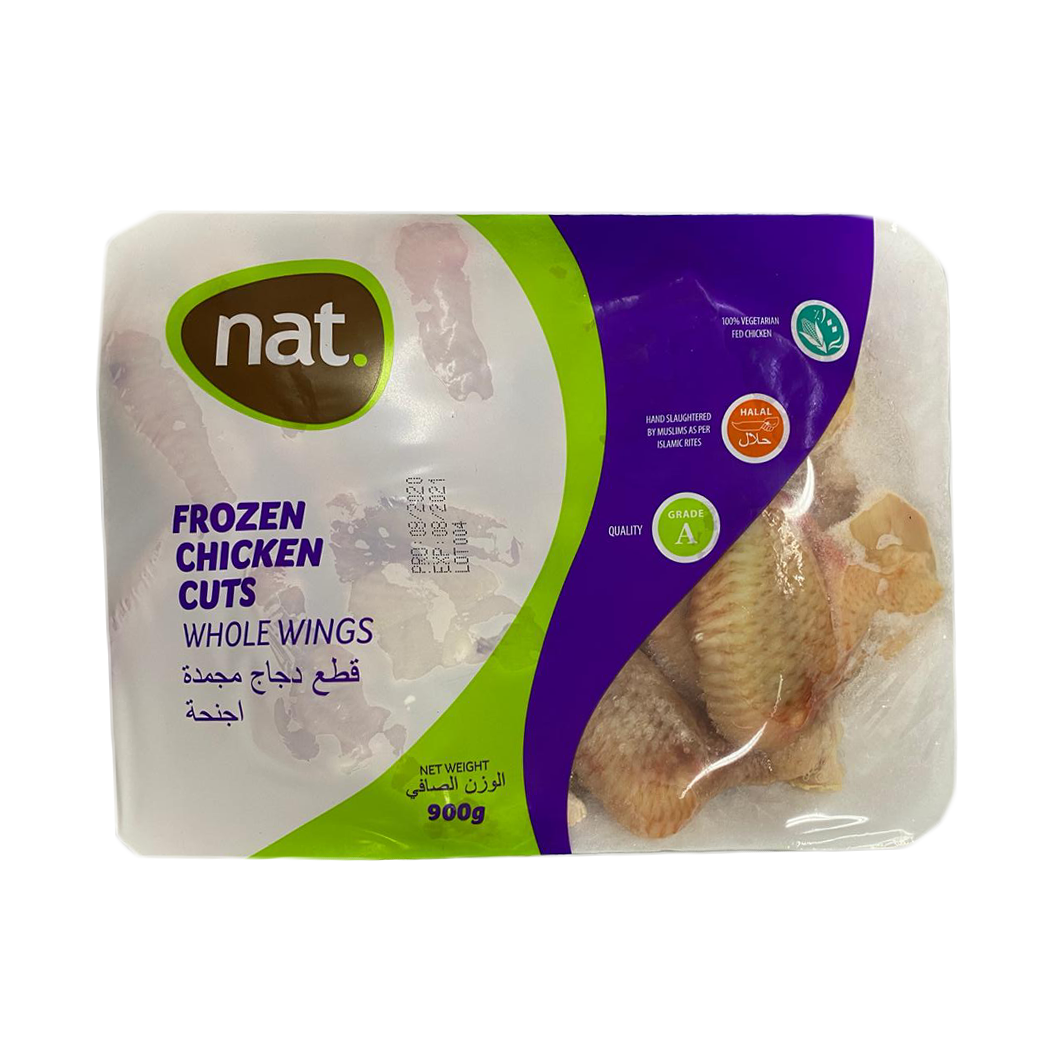 Nat Frozen Chicken Cuts Whole Wings 900g
