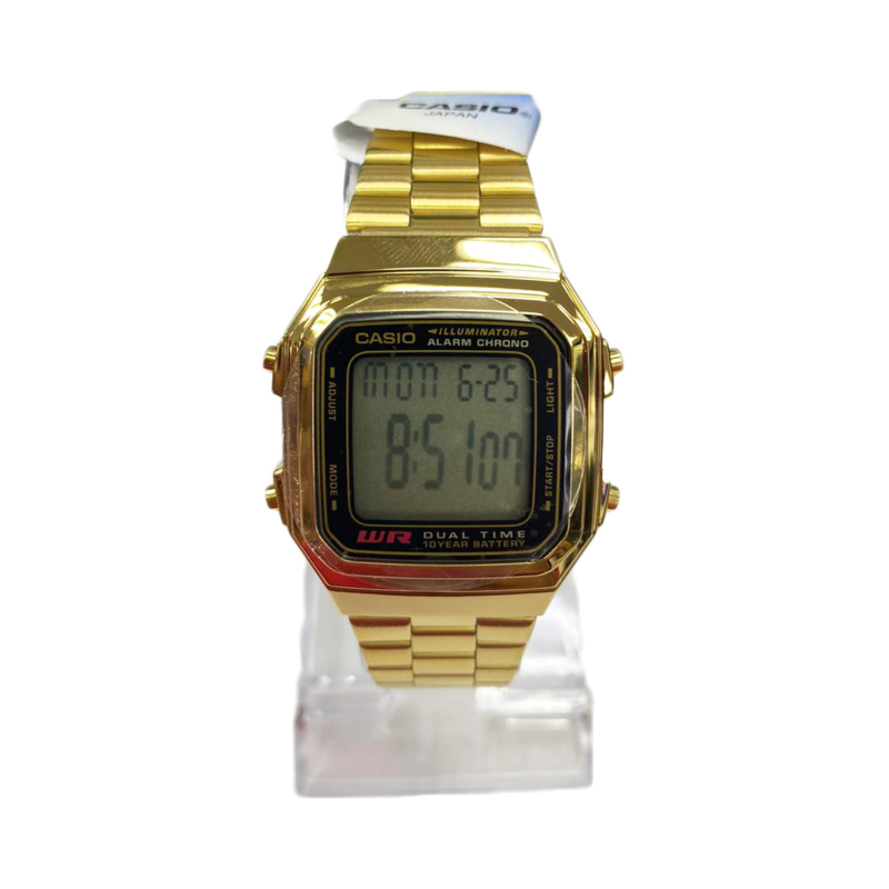 Casio Alarm Chrono Gold A159 (1 Year Warranty, Original, Water Resisitant, Battery 5 Years) 2