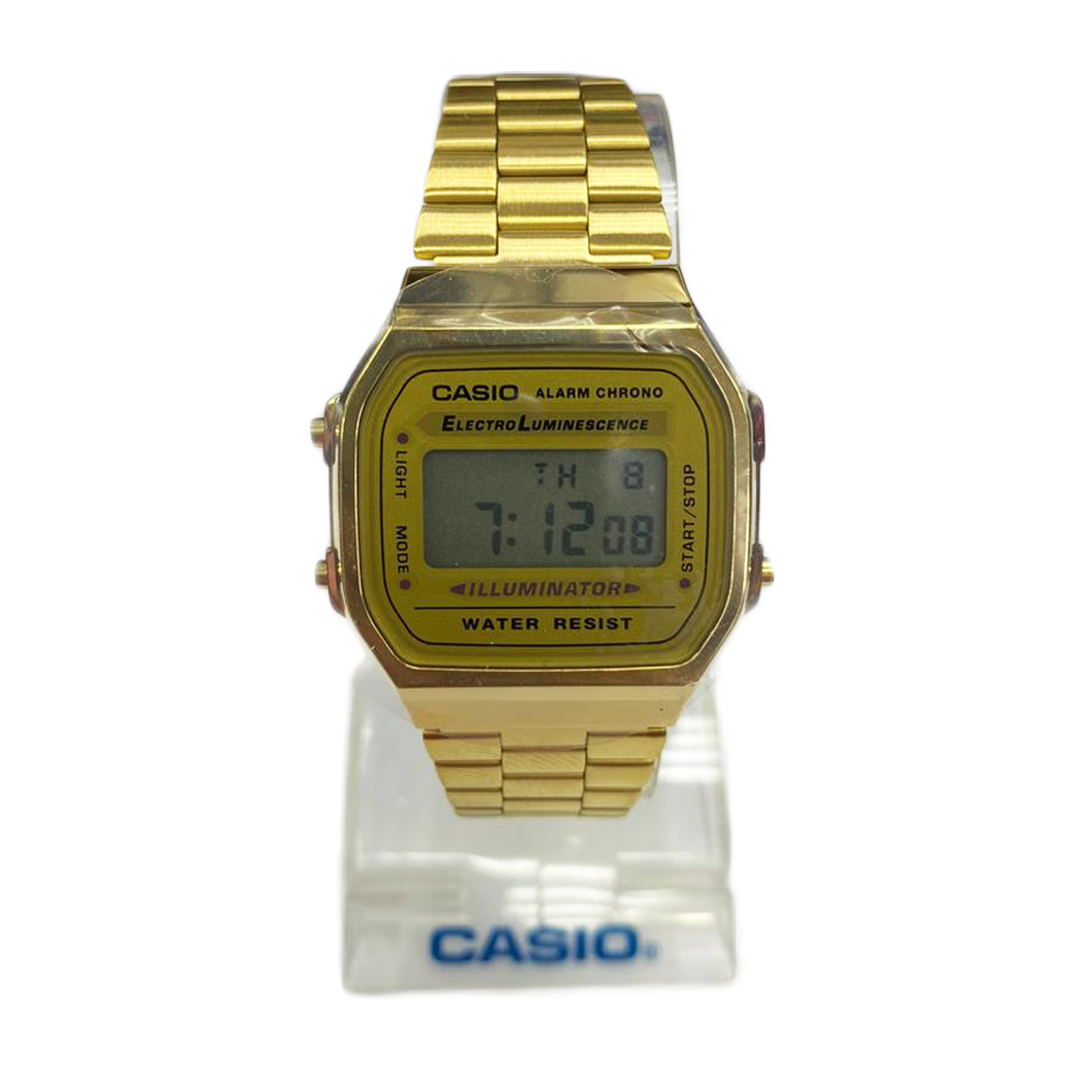 Casio Alarm Chrono Gold A159 (1 Year Warranty, Original, Water