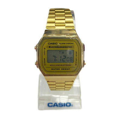 Casio Alarm Chrono Gold A159 (1 Year Warranty, Original, Water Resisitant, Battery 5 Years)
