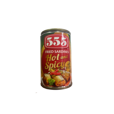 555 Fried Sardines Hot &amp; Spicy 155g