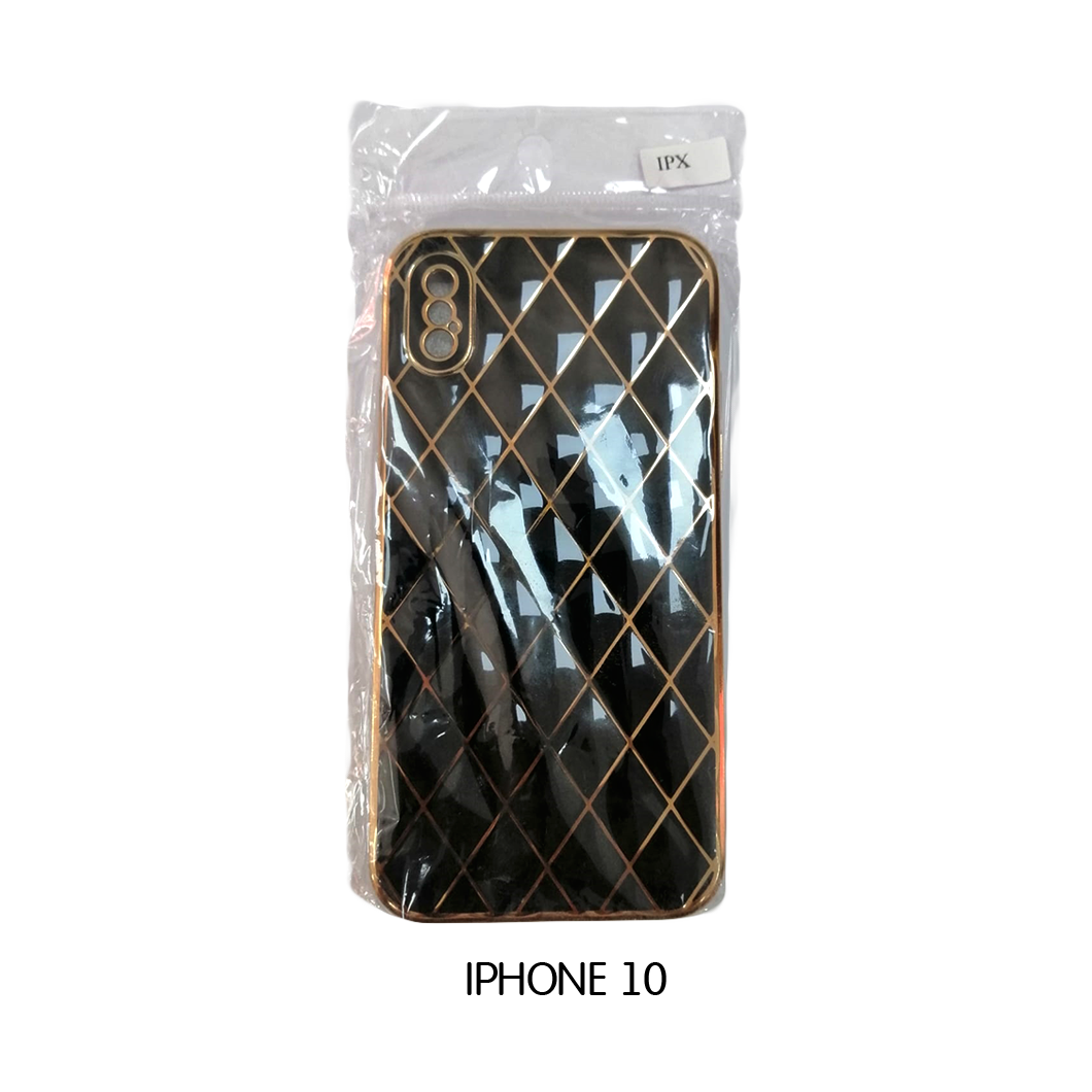 Iphone Case 10 - Black with Gold Pattern