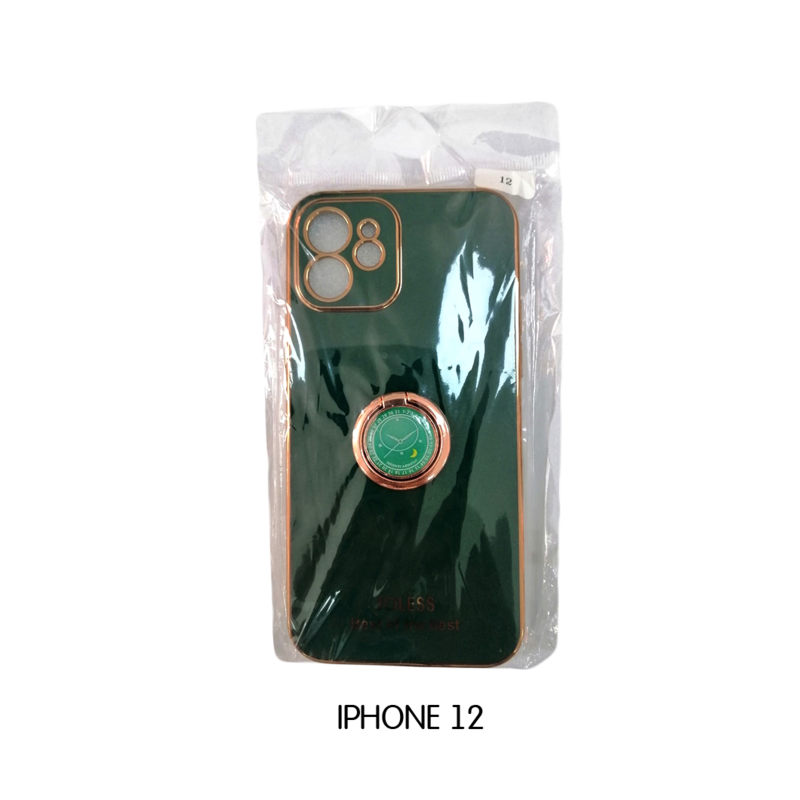 Iphone Case 12 Pro Green with Gold Lining