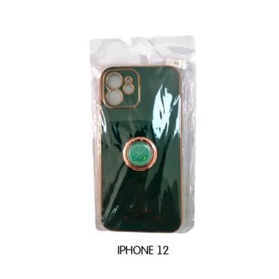 Iphone Case 12 Pro - Green with Gold Lining