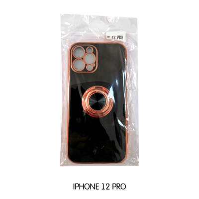 Iphone Case 12 Pro -Black with Rosegold Lining