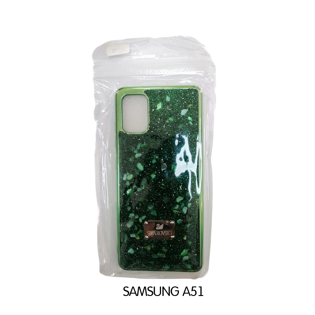 Samsung Case - A51 - Green Swarovski