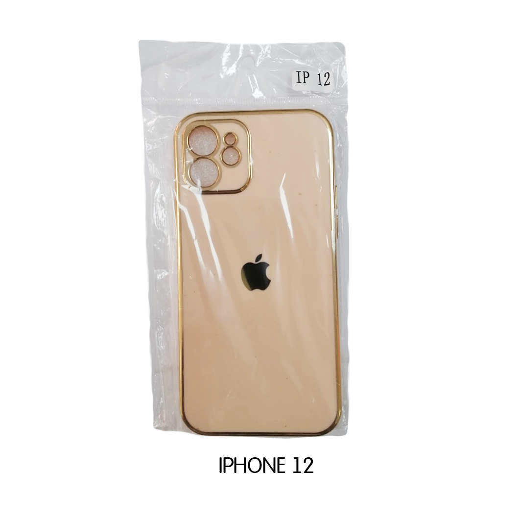 Iphone Case 12 Pro - Peach with Gold Lining