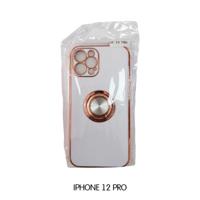 Iphone Case 12 Pro -White with Rose Gold Lining