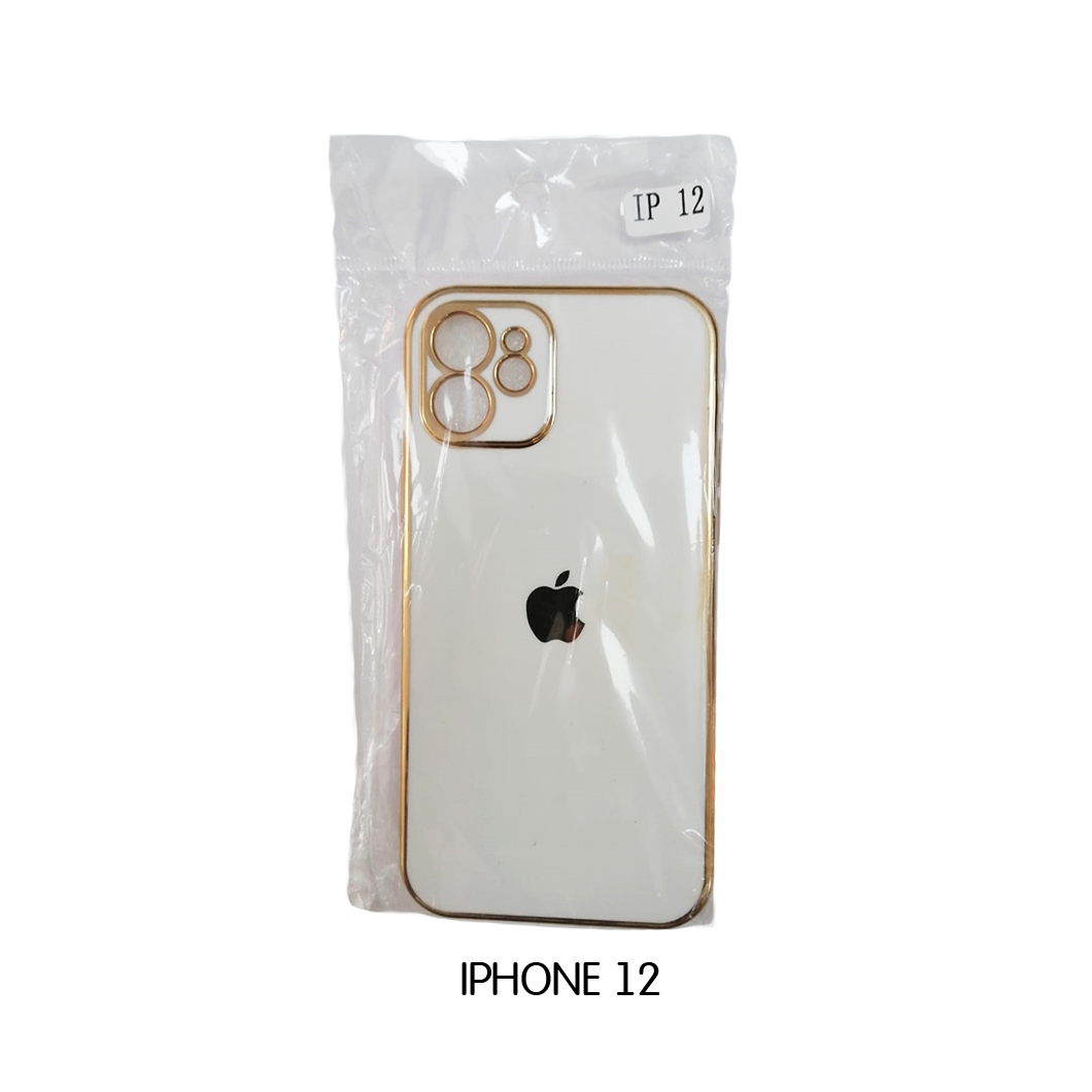 Iphone Case 12 Pro - White with Gold Lining
