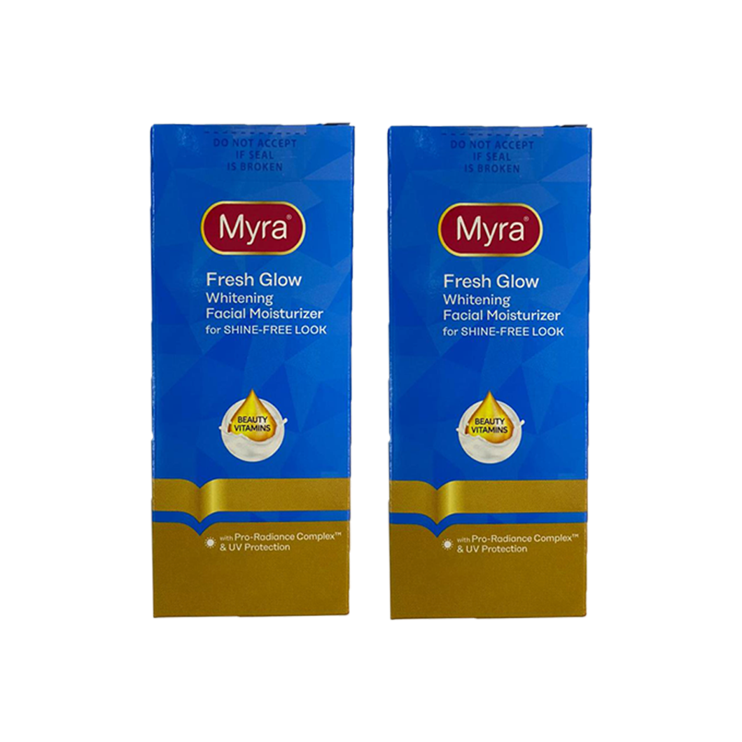 Promo: Buy 2 Myra Fresh Glow Whitening Facial Moisturizer for Shine Free Look 40ML (blue)