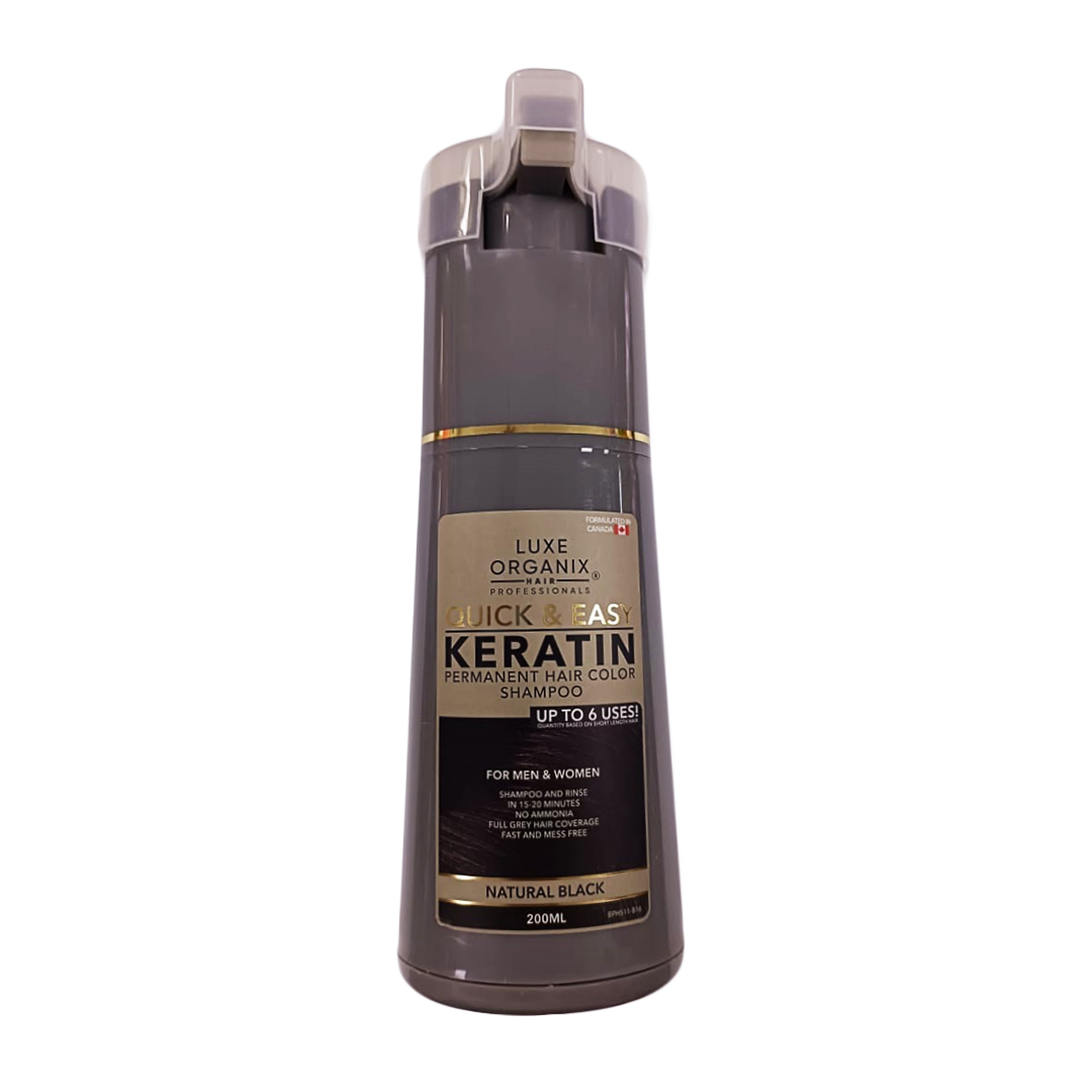 Luxe Organix Keratin Permanent Hair Shampoo Natural Black 200ml