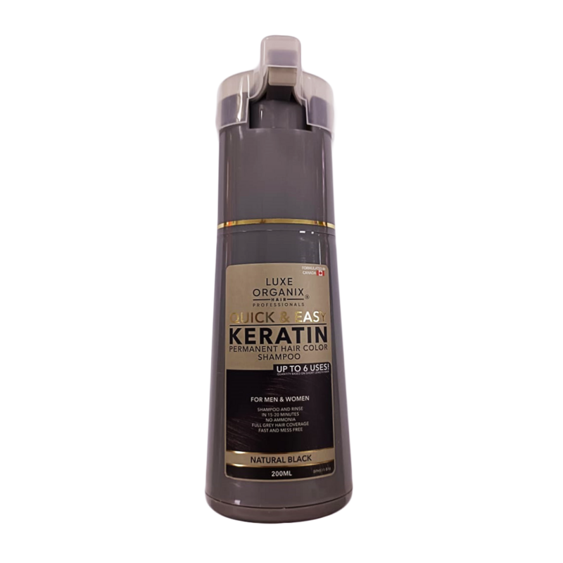 Luxe Organix Keratin Permanent Hair Shampoo Natural Black 200ml