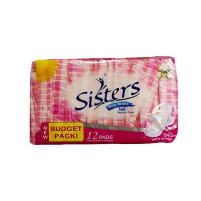Sisters Day Maxi 12 Pads Budget Pack with wings