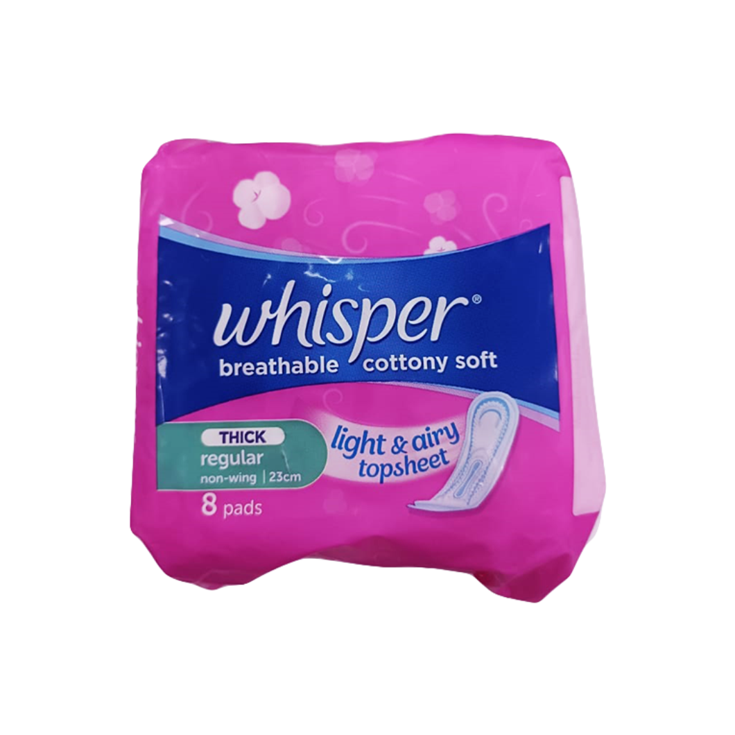 Whisper Breathable Thick Regular 8 Pads