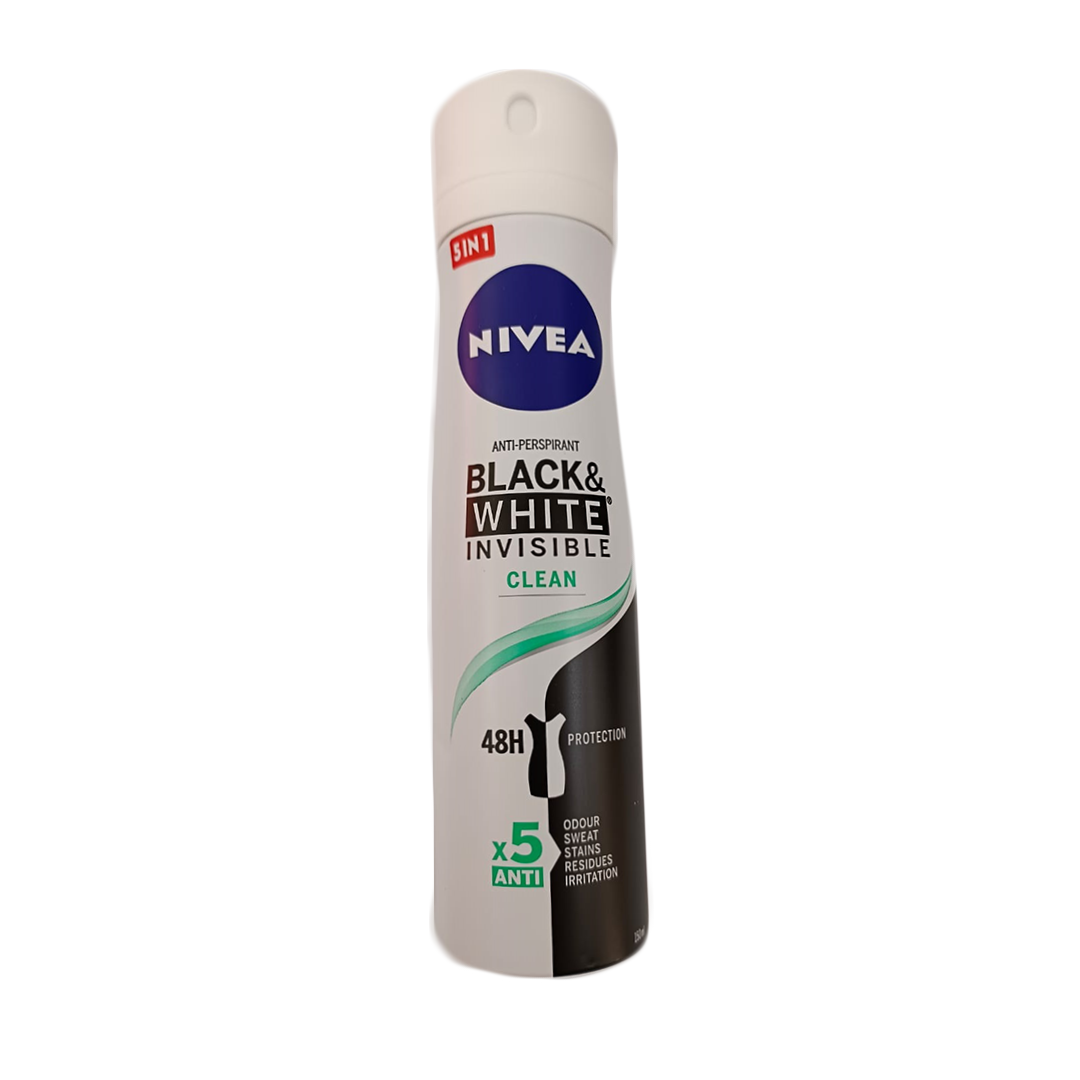Nivea Black & White Invisible Clean Deodorant Spray 150ml