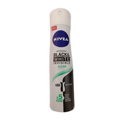 Nivea Black & White Invisible Clean Deodorant Spray 150ml