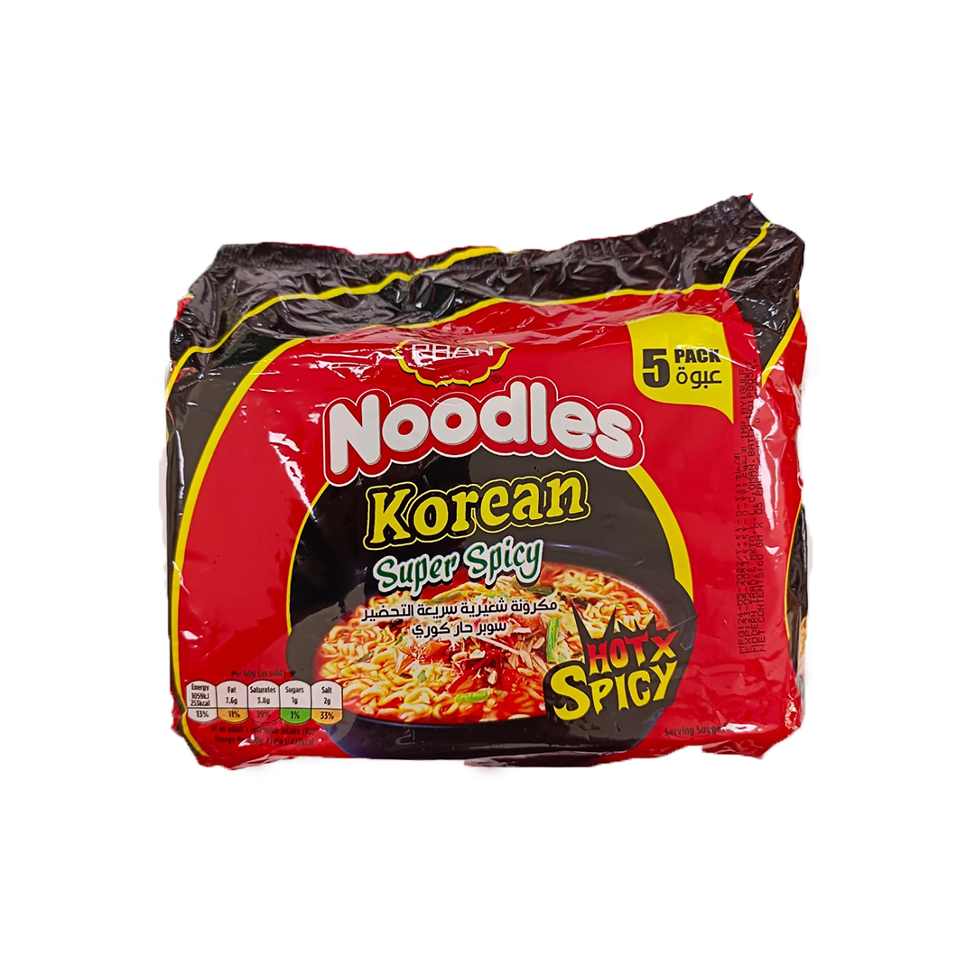 Pran Noodles Korean Super Spicy Hot & Spicy - Pack (5pc)