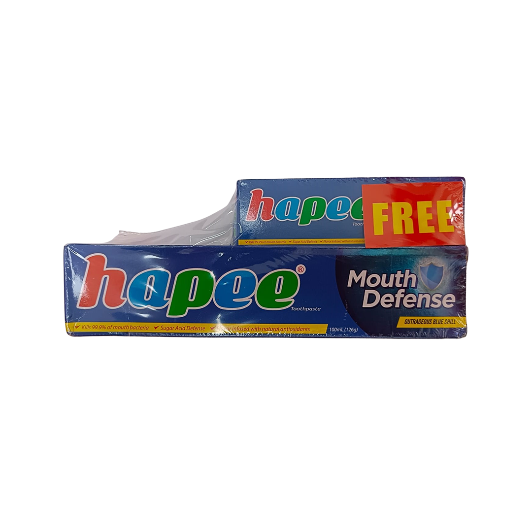 Hapee Mouth Defense Toothpaste 100ml + 50ml Blue Chill