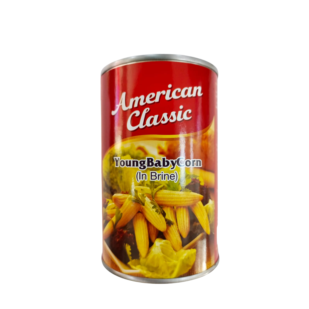American Classic Young Baby Corn In Brine 425gm